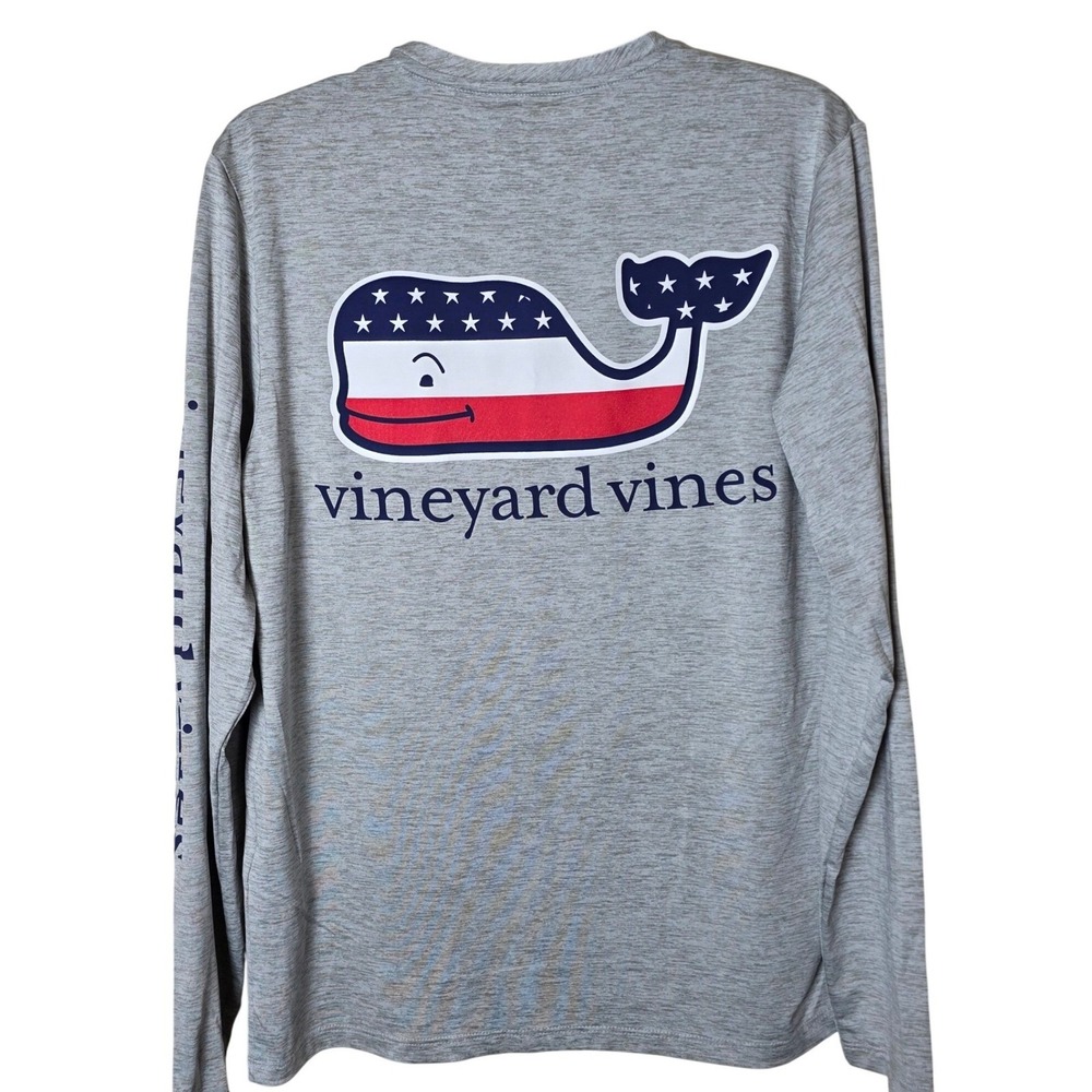 Vineyard Vines Graphic Tee Mens XS Grey‎ Heather USA Whale NWT